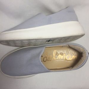 SALE Sam Edelman Grey Blue Canvas Slip On 7